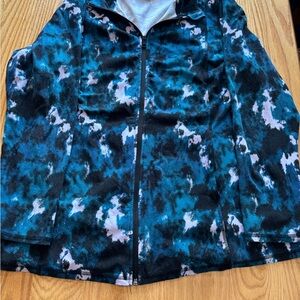 Lane Bryant Front Zip Athletic Wear Jacket 22/24 Blue/Black/white Activewear